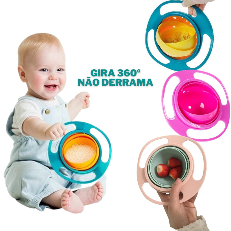 Tigela Giratória 360° Infantil Para Bebê Não Derrama